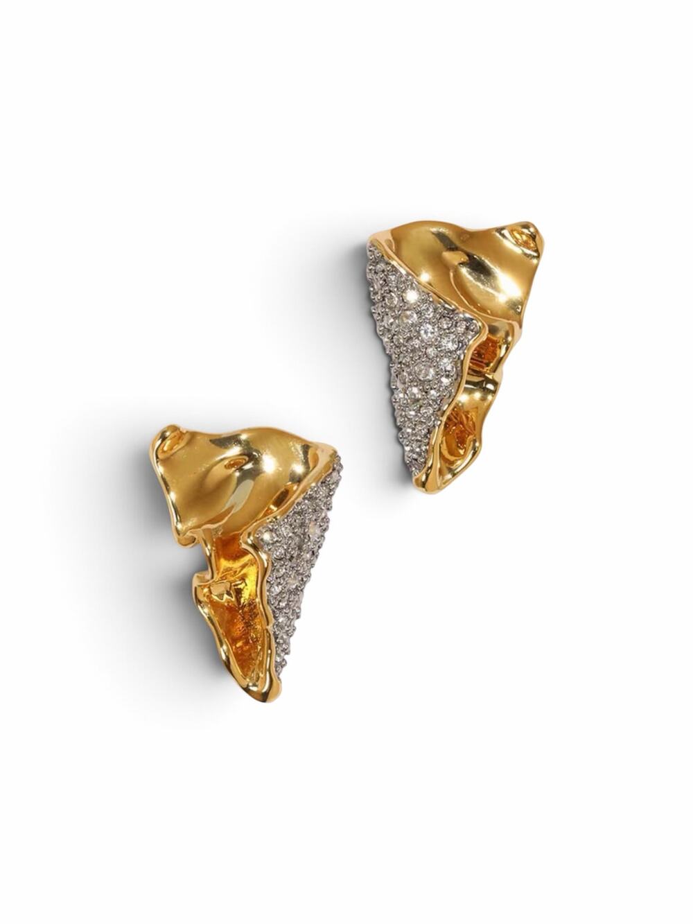 Alexis Bittar Solanales Crystal Folded Mini Earring, 14K Gold over Brass